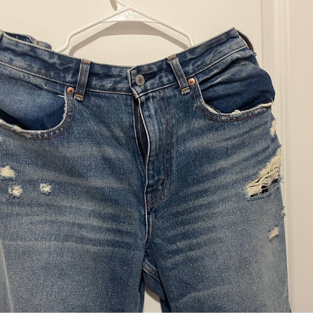Abercrombie & Fitch Blue Flare Wide Leg Jeans - Picture 5 of 9